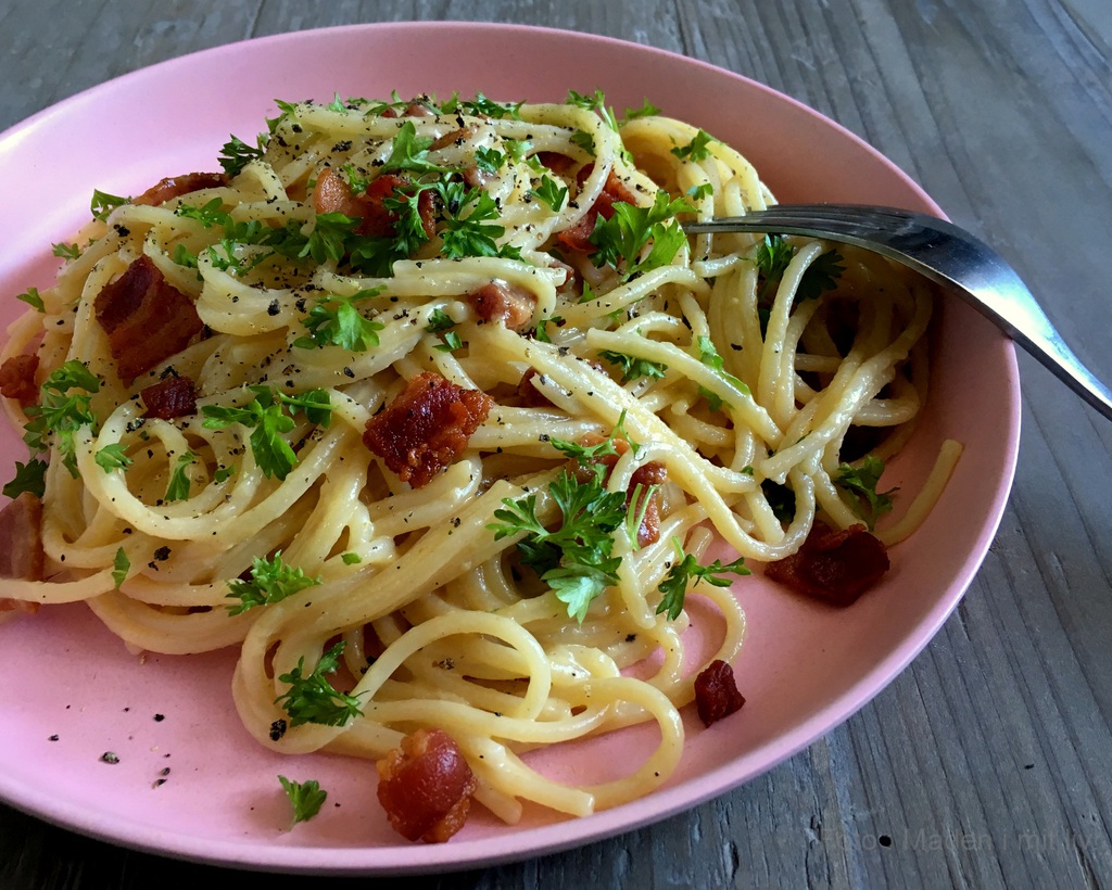 Spaghetti carbonara – nem og lækker opskrift.